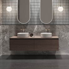 Lune 380mm Matte White Round Solid Surface Above Counter Basin